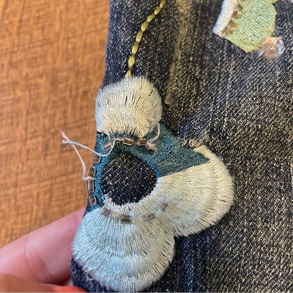 Guess Vintage 90s Y2K Fairycore Boho Embroidered Flare Jeans K3 - Picture 3 of 5